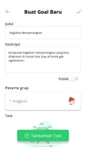 Goal yang sudah siap disimpan